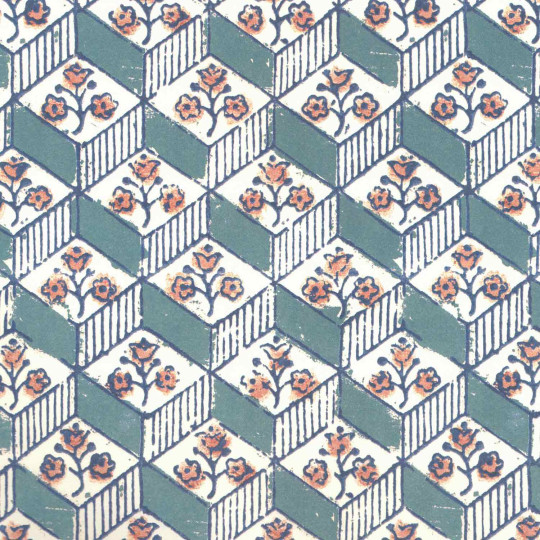 Blue Geometric Blocks Italian Paper ~ Tassotti